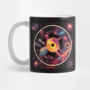 Retro Futurism Galaxy Vinyl Record Mug